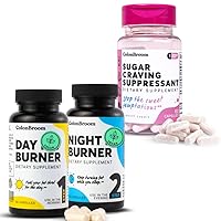 ColonBroom Day & Night Burner Supplements, Weight Management Pills (60 Servings) + Sugar Craving Suppressant - Chromium Picolinate 200mcg (60 Servings), 3 Items