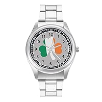 Ireland Flag Clover Men's Bracelet Watch Business Dress Quartz Watches Wrist Watch for Women Gift