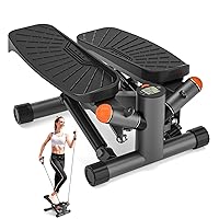 Steppers for Exercise at Home,Adjustable Height Mini Stepper with Resistance Bands,Stair Stepper with 330lbs Loading Capacity,Twist Stepper Portable Exercise Equipment for Full Body Workout
