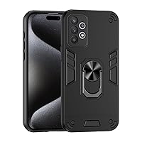 Compatible with Samsung Galaxy A32 4G Phone Case with Kickstand & Shockproof Military Grade Drop Proof Protection Rugged Protective Cover PC Matte Textured Sturdy Bumper Cases (Color : Black)
