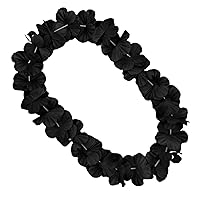 Black Satin Hawaiian Flower Lei Necklace