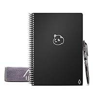 Rocketbook Smart Reusable Notebook, Letter Size Panda Planner with Daily, Weekly, & Monthly Pages, Infinity Black, (8.5