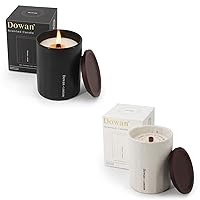 DOWAN Scented Candles for Women/Men,Cashmere Jasmine +Fireside Candles Gift,8oz Non-Toxic Soy Candles for Home Scented,Smokeless Wood Wick Candles,Over 45 Hours of Burn Time