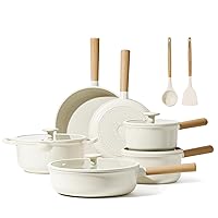 CAROTE 12 Pcs Nonstick Pots and Pans Set,Cookware Set Kitchen Cooking Pot,Non Stick Induction Cookware Granite PFOS, PFOA Free