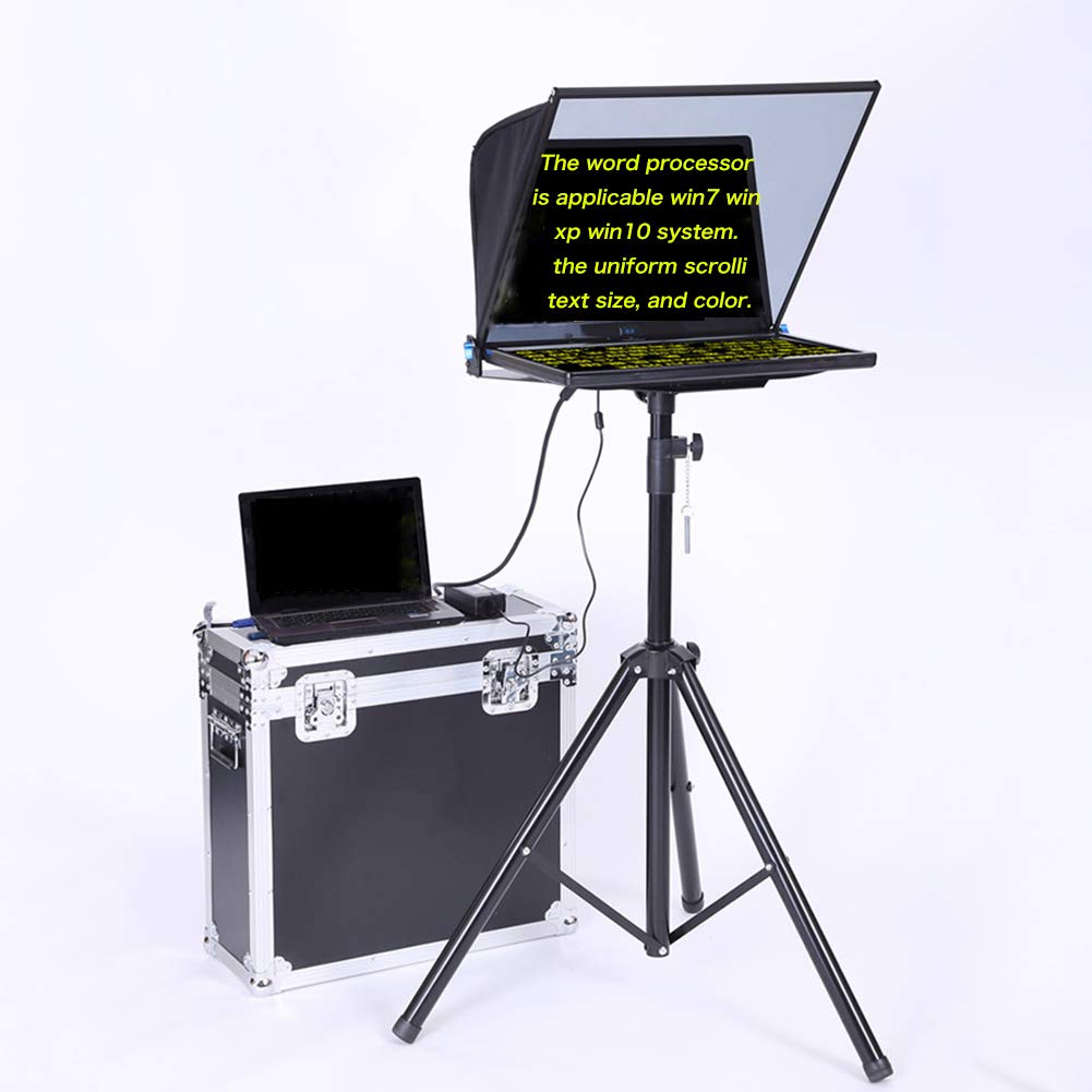 HGCY Folding Portable Teleprompter 22 Inch for News Interview Conference Speech Studio Dedicated Portable Teleprompter Kit Speech Reader with Beams...