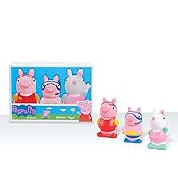 Just Play Peppa Pig 4-inch Bath Toys 3-piece Set, Peppa Pig, George, and Suzy, Bathtub Toys, Kids Toys for Ages 3 Up, Amazon Exclusive