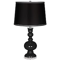 Color + Plus Tricorn Black - Satin Black Shade Apothecary Table Lamp