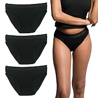 Confidence Women Period Underwear Breathable High Absorbency Menstrual Panties Leakproof Cotton Bikini Panty 3 Pack