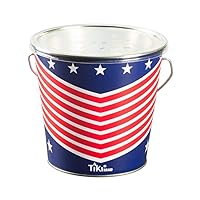TIKI Brand BiteFighter Citronella Wax Candle, Metal Bucket USA Flag - Mosquito Repellant Candle for Outdoors - Lawn, Patio, Backyard and Garden, 17 oz, 1418104