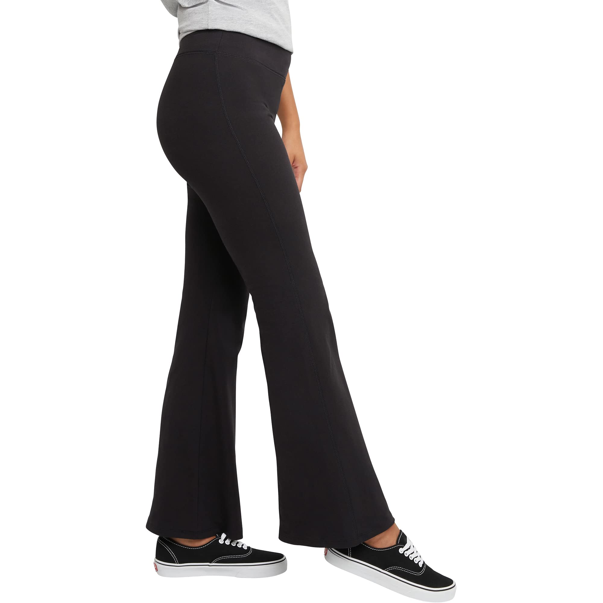 Hanes Women's Originals Jersey Flare Leg, Bell Bottom Stretch Pants