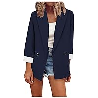 Women's Casual Blazer Open Front Pockets Cardigan Formal Suit Long Sleeve Blouse Coat Blazers for Work Casual