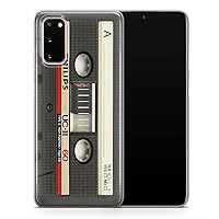 Black And White Vintage Classic Cassette Tape Retro Style Phone Case Fits With Samsung Galaxy A12 5G - Thin Slim Soft TPU Silicone Bumper - Design 3 - A65