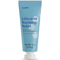 Curist 5% Lidocaine Cream Maximum Strength Topical Pain Relief - 6 oz (170 g) XL Tube 5 Percent Lidocaine Numbing Cream - Strong Lidocaine 5% Cream to Numb Effectively