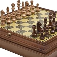 Wooden Staunton Aristocrat Chessmen from The Orient & Bellagio Chess Board Cabinet from Italy