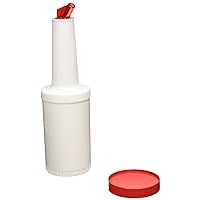 Winco Multi-Pour Bottle with Lid, 1 Quart, Red