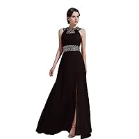 Beaded Bridesmaid Evening Party Prom Chiffon Gown Dress15