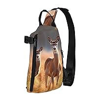 Sling Bag for Women Men Shoulder Bag Dog and a Duck Chest Bag Travel Fanny Pack Lightweight Casual Daypack