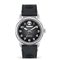 Timberland TDWGA2152101 Men's Analogue Quartz Watch with Leather Strap, black, TDWGA2152101