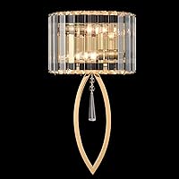 CLAXY Mid Century Wall Sconces 2-Light Elegant Brass Wall Light with Crystal Bars