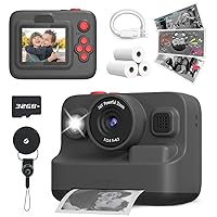 Kids Camera Instant Print, Christmas Birthday Gifts for 3-12 Year Old Boys Girls, 2.4in Screen 1080P Kids Digital Camera Toys for Kids Age 3 4 5 6 7 8 9 10 with 3 Rolls Print Paper 32G Card