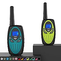 Topsung Walkie Talkies Long Range, M880 FRS Two Way Radio for Adults with LCD Screen/Resistance Wakie-Talkies with Noise Cancelling for Men Women Outdoor Adventures Cruise Ship (Blue and YellowGreen)