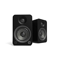 Kanto YU4MB Powered Speakers with Bluetooth and Built-in Phono Preamp | Auto Standby and Startup | Remote Included | 140W Peak Power | Pair | Matte Black