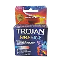 Trojan Pleasure Fire & ICE Dual Action Ultrasmooth Lubricated Premium Latex Condoms - 12 Packs 3 Condoms in Each Pack (36 Condoms Total)