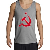 USSR Soviet Union Hammer and Sickle Adult Tanktop - Sports Grey