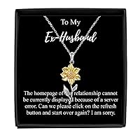 I'm Sorry Ex-husband Necklace Funny Reconciliation Gift For Geek Homepage Of Relationship Start Over Pendant Sterling Silver Chain With Box