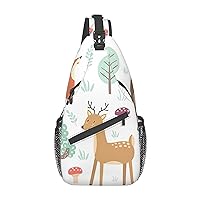 Animals Sling Backpack, Multipurpose Travel Hiking Daypack Rope Crossbody Shoulder Bag