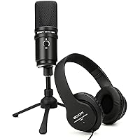 ZUM-2 Podcast Mic Pack, Podcast USB Microphone, Headphones, Tripod, Windscreen, USB Cable, For Recording and streaming Podcasts, Music, Voice-Overs, and more