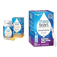 TheraTears Omega 3 Supplement, 1200mg, 90 ct (Pack of 1) & Dry Eye Therapy Lubricating Eye Drops for Dry Eyes, Preservative Free Eye Drops, 30 Single-Use Vials