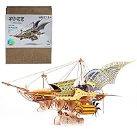 MINDEN 3D Wooden Puzzle Ship, Wonderful Spaceship Handicraft Masterpiece, 3D Steampunk Puzzle for Adults, Birthday Gifts for Adults-Gifts for Teenage Boys Girls, 300+PCS