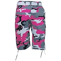 Mens Camouflage Cargo Shorts with Belt