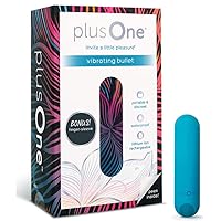 plusOne Bullet Vibrator for Women with Finger Sleeve - Mini Vibrator Made of Body-Safe Silicone, Fully Waterproof, USB Rechargeable - Personal Massager with 10 Vibration Settings Teal