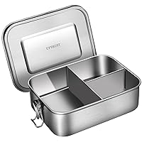 PEDECO Stackable Stainless Steel Bento Box,Leak-Proof,1-Tier Bento  box,Lunch Box With Portable and Cutlery-Ideal Portion Sizes(27.05OZ)for