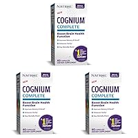 Natrol Cognium Complete, Brain Health Dietary Supplement, Improves Memory & Clarity, Drug Free, 100mg, 60 Capsules (Pack of 3)