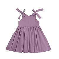 Kids Toddler Baby Girls Spring Summer Solid Ruffle Sleeveless Princess Dress 9 Month Fall Dress