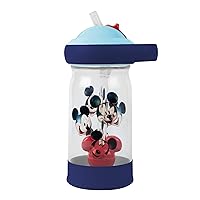 The First Years Disney Mickey Mouse Sip & See Kids Water Bottle - Water Bottle for Toddlers - Spill Proof Toddler Cup - 12 Oz