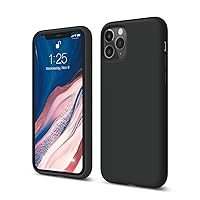 elago Compatible with iPhone 11 Pro Case, Liquid Silicone Case, Full Body Protective Cover, Anti-Scratch Soft Microfiber Lining, 5.8 inch (Black)