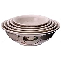 M.V. Trading EP507 Pho Soup Melamine Bowls with Eggplant Design Series, 16-Ounces, 6¾-Inches, Set of 4