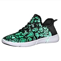 Fiber Optic LED Light up Shoes for Kids, Men and Women, Lightweight Sneakers USB Charging Glowing Party Shoes (US 13.5 Men = EUR 47, Black)