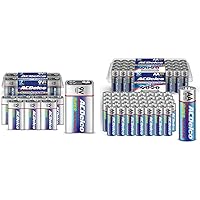 Powermax ACDelco Battery Bundle with (8) 9V and (40) AA Alkaline Batteries