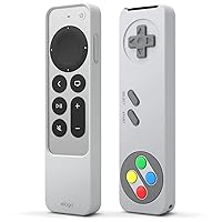R4 Retro Case Compatible with 2022 Apple TV 4K Siri Remote 3rd Generation, Compatible with 2021 Apple TV Siri Remote 2nd Gen - Classic Controller Design [Non-Functional], Protective (Light Grey)