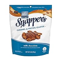 Edward Marc Snappers Sweet Caramel & Pretzels Cluster - Crunchy Pretzel Snack With Milk Chocolate For Adults And Kids - 6 oz (pack of 1)