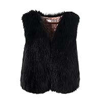 Womens Fuzzy Sherpa Fleece Jacket Lightweight Removable Hooded Winter Puffer Vest Thermal Padded Gilet Zip Pockets