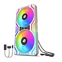 ASIAHORSE Matrix-White 48 Addressable RGB LEDs 240MM All-in-One Square Frame Integrated Fan with MB Sync/Analog Controller, Integrated PWM Control Fan for Computer Case and Liquid Cooling System