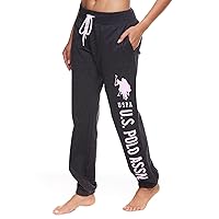 U.S. Polo Assn. Womens Lounge Pants with Pockets, French Terry Jogger Sweatpants