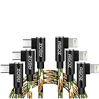 Agoz 3Pack Camo Tactical MFI Certified Lightning to USB C Cable 90° Right Angle FAST Charger Cord Compatible With iPhone 14 PRO MAX, 13, 12 Pro Max, iPhone SE XR, iPhone 11, iPad 9th 8th Gen -4/6/10FT