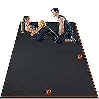 Large Exercise Mat 8'x5'|12'x6' Workout Mat for Home Gym Mats Exercise Heavy Duty Gym Flooring Fitness Mat Large Yoga Mat Cardio Mat for Weightlifting, Jump Rope, MMA, Stretch, Plyo, HIIT, Shoe-Friendly